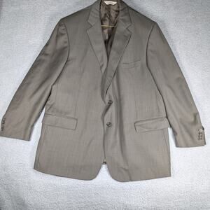 Pronto Uomo Blazer Mens 50 Tall Brown Gray Pinstripe 100% Wool Sport Coat Jacket